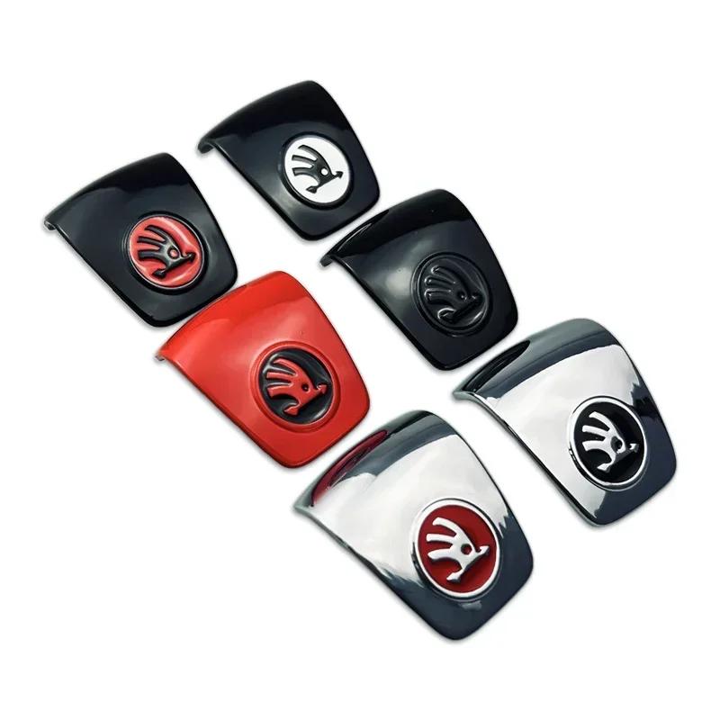 AAAAL1 Car Gear Knob Cap for Skoda Kodiaq Karoq 2 A7 Tour RS Superb Octavia Yeti Fabia Rapid Shift Lever Head Cover Emblem Accessories