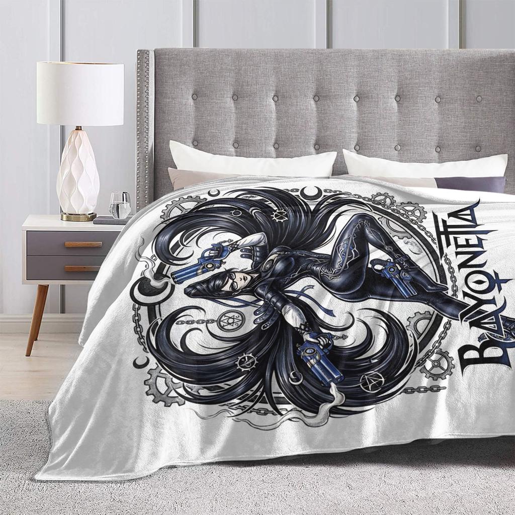 Bayonettas Stylish Witch Flannel Throw Blanket Blankets for Bed Outdoor Soft Bedspread,