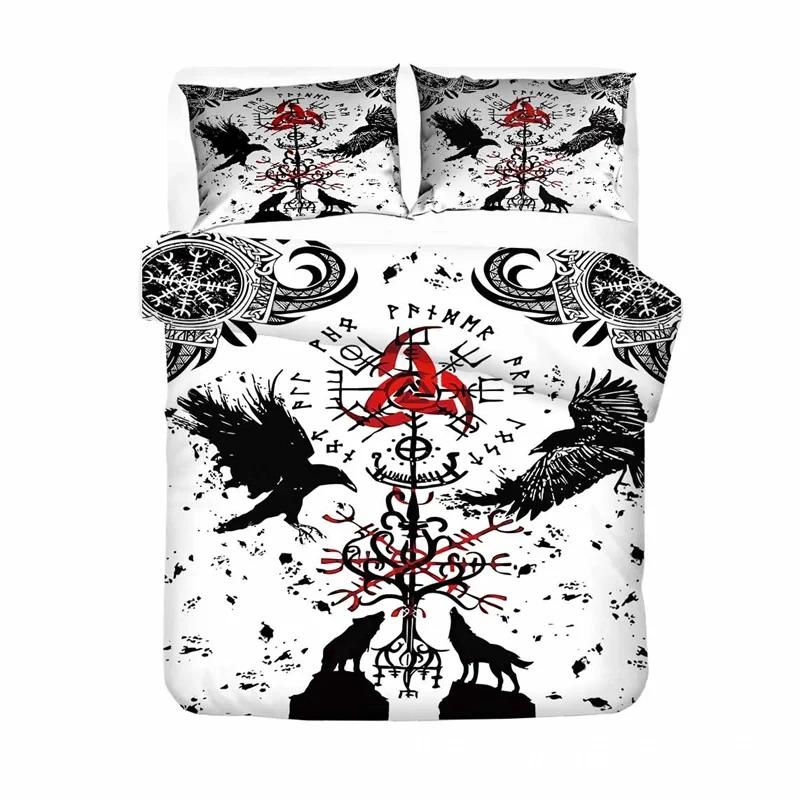 

Viking Soft Duvet Cover Set Mjolnir Beding Set Scplusinavian Folklore Motifs Northern Germanic Culture Warm Comforter Cover Pilowcases 100*200cm Single