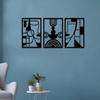 Pre-Laminated Pine Wood Human Face Wall Art | Laser Cut Precision | For Home Décor | For Gifting (Set of 3)