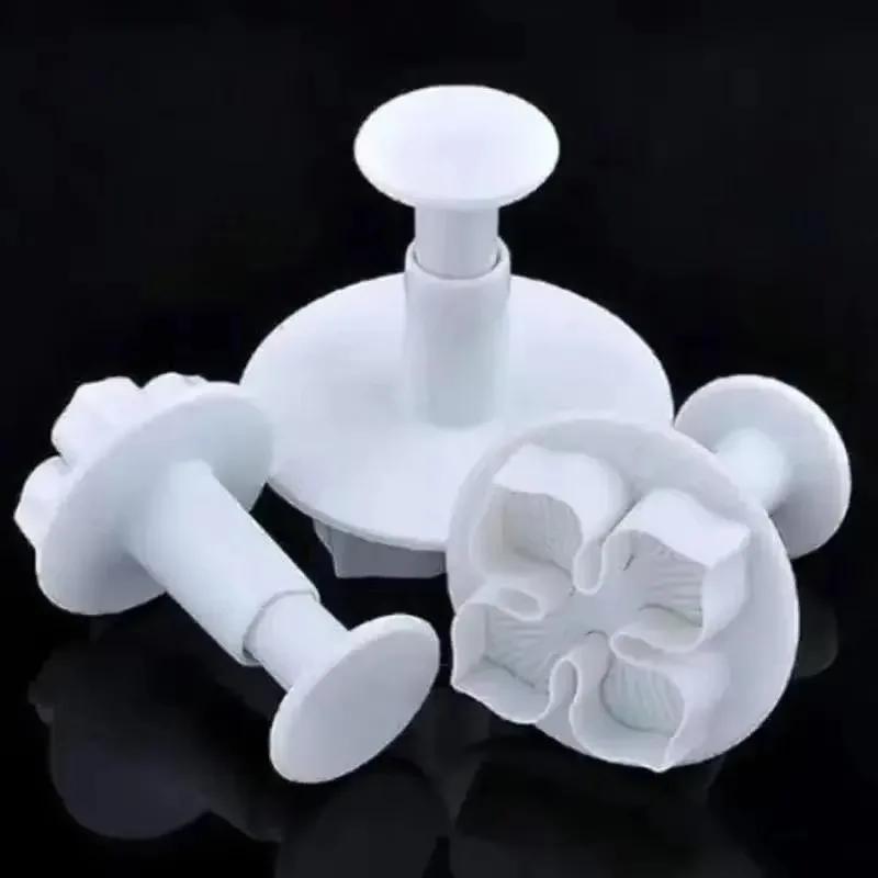 3Pcs/Set Silicone Hortensia Fondant Décoration de Gâteau Coupe-Piston Moule Fleur Éclosion Outils à Gâteau Cuisine Pâtisserie Décoration de Gâteau Ustensiles de Cuisson