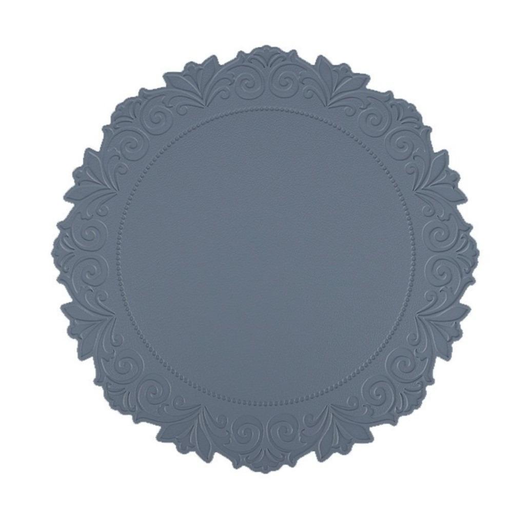 Anti-Slip Table Placemats Round Shape Faux Leather Placemats Embossed Placemats Dining Table