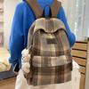 Zaino Scuola Giapponese ins Autunno Vintage a Righe a Quadri Zaino Scolastico Femminile Versione Coreana Zaino per Studente Scuola Media Zaino Versatile