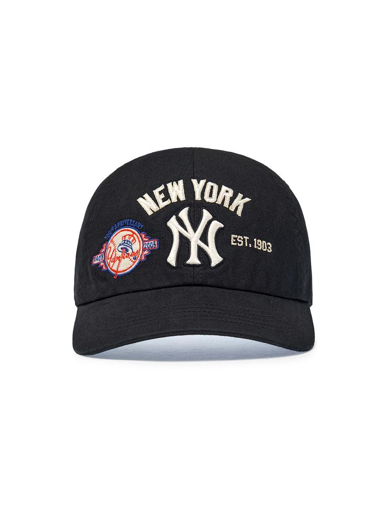 Emelbi Patch Unstructured Ball Cap Ny (Black)