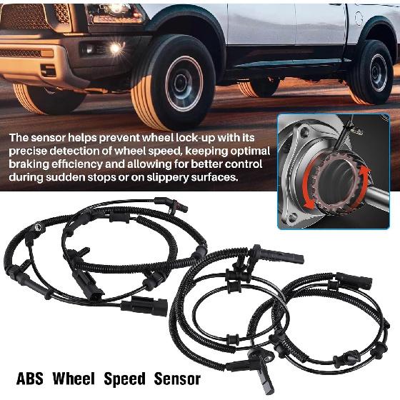 4 PCS Front and Rear ABS Wheel Speed Sensor Compatible for Dodge Ram 1500 2013-2018 & 1500 Classic