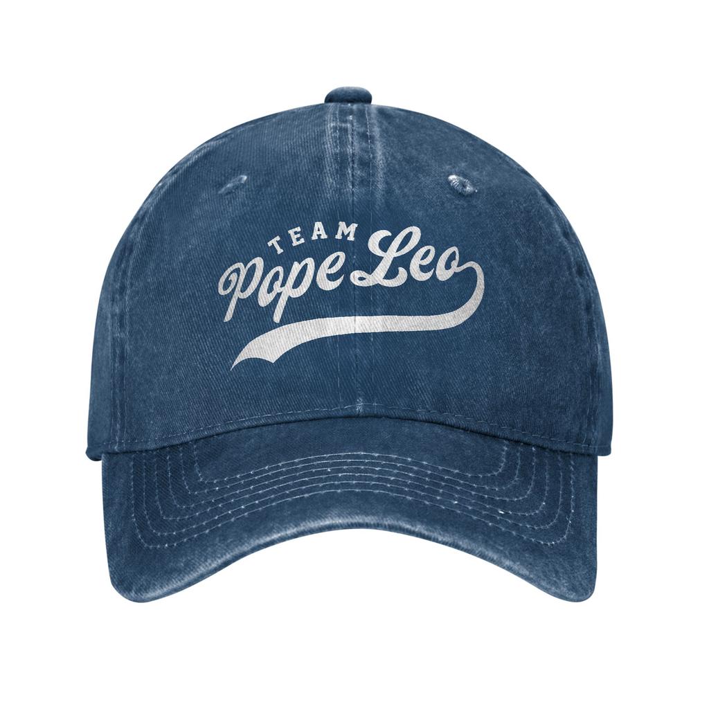 Vintage Team Pope Leo Xiv Baseball Cap Unstructured Unisex Distressed Cotton Snapback Hat Cardinal Robert Prevost Gift Hats
