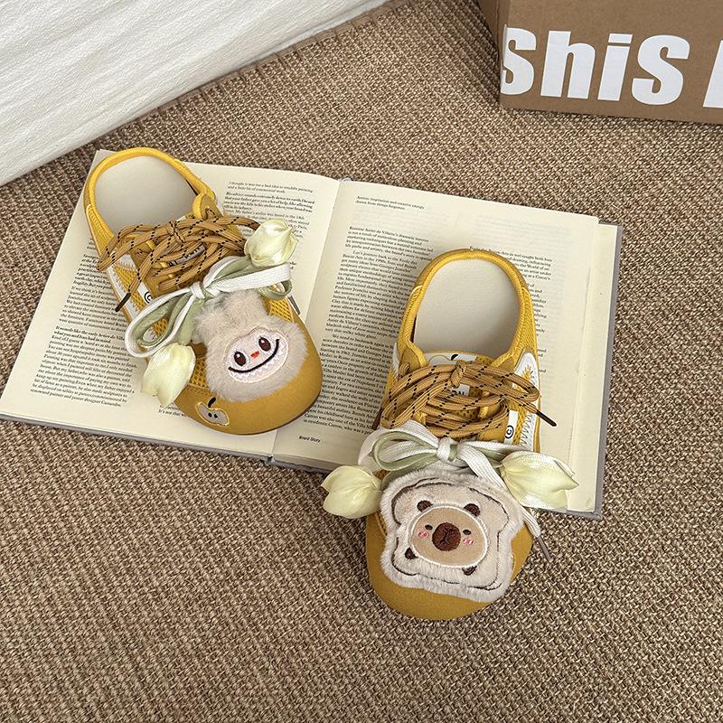 Fashion retro design doll accessories bag head half slippers women's 2025 summer new wear casual cool slippers