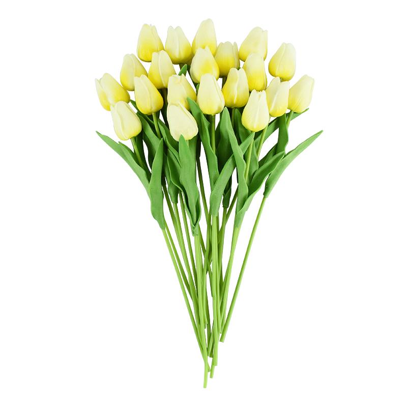 10 Heads Luxury Artificial Tulips Flowers White Real Touch Bouquet Foam Fake Flower Wedding Home Living Room Christmas Decoratio