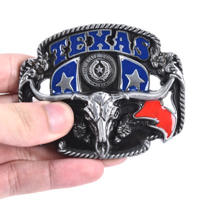 Hebilla de cinturón de cuero de aleación de Texas para hombre, vaquero occidental, vaquera, Toro, Vintage, Punk