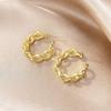 Simple Chain Earrings Ring Gold Metal Round Hoop Earrings Fashion Circle Hoops Statement Earrings For Women Party Jewery