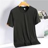 Men's Ice Silk Quick-Dry Short Sleeve Sports T-shirt - Summer Plus Size, Logo Print