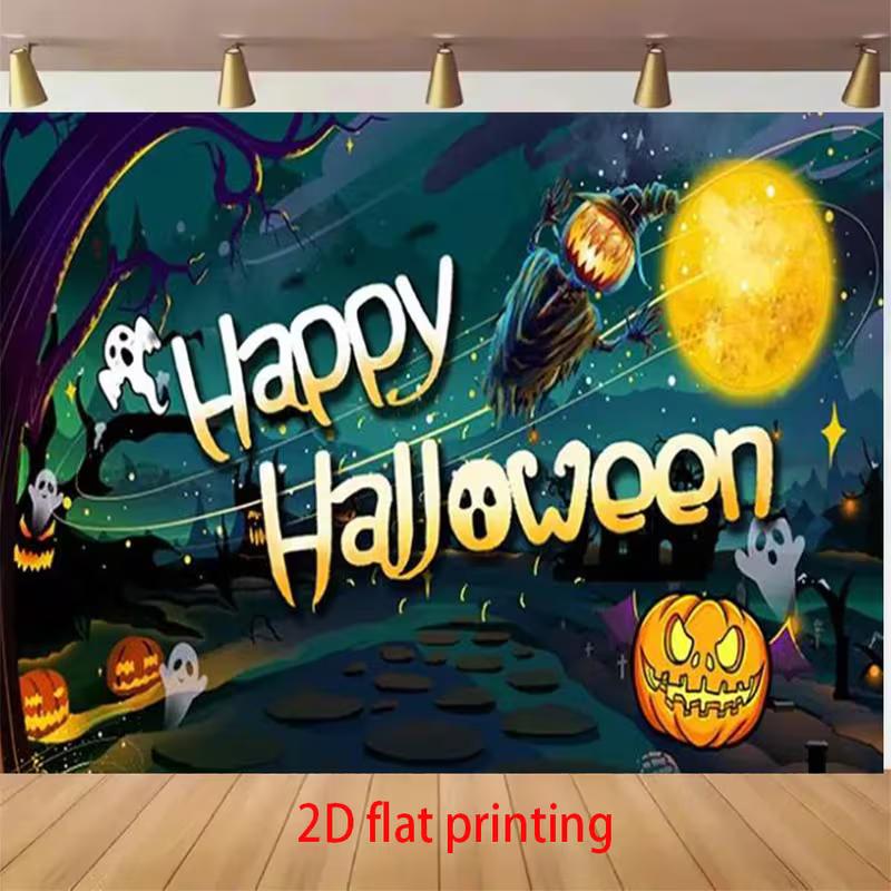 2D Spooky Dark Night Haunted House Kids Halloween Photography Backdrop Decor 47.2x31.5inch/120*80cm