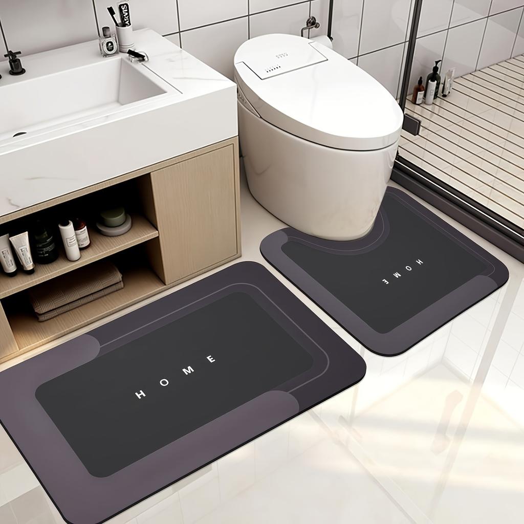 Eenvoudige Badkamervloermat Waterabsorberend Sneldrogend Diatomeeënaarde Vloermat Huishoudelijke Badkamerdeur Slijtvast, Vuilafstotend En Antislip Vloer