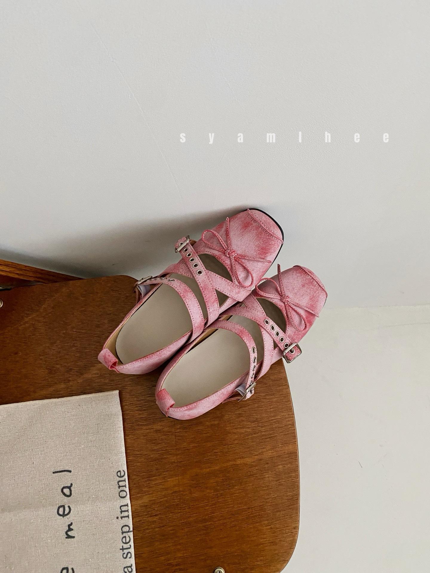 

Винтажные балетки с квадратным носком и перекрестными ремешками, женские туфли на толстом каблуке, одинарные туфли с бантом, туфли Мэри Джейн 39 розовый