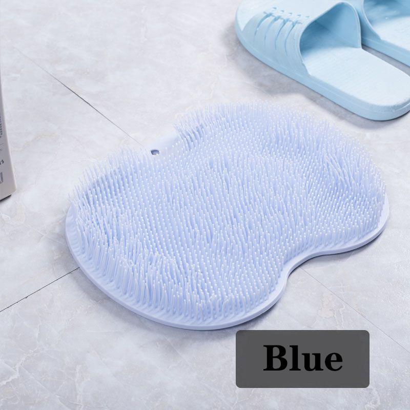

Инструмент для мытья ног, ленивый человек, щетка для ног, подушечка для массажа подошв, подушечка для мытья ног в бытовой ванной комнате, нескользящая присоска для ремня Blue 1pc