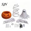 Decorative Lighted Autumn Sculptures Halloween Swirling Ghost Pumpkin Yard Lamp, Spooky Outdoor Holiday Lawn Accents Statue, Warm LED Decoration