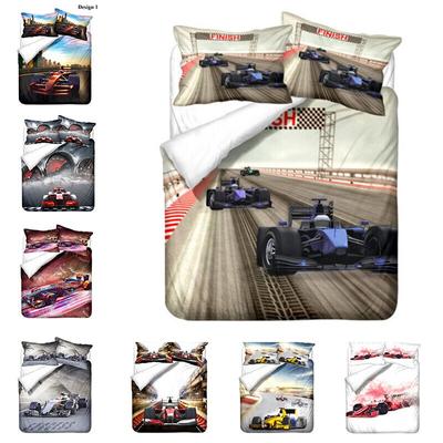 3D Gedrucktes Rennsport Bettwäsche Set King Queen Bett Daunen Bettbezug Kissenbezug 2/3tlg. Geschwindigkeitsrennen Bettdecke Teenager Jungen Männer Bezug Geschenk