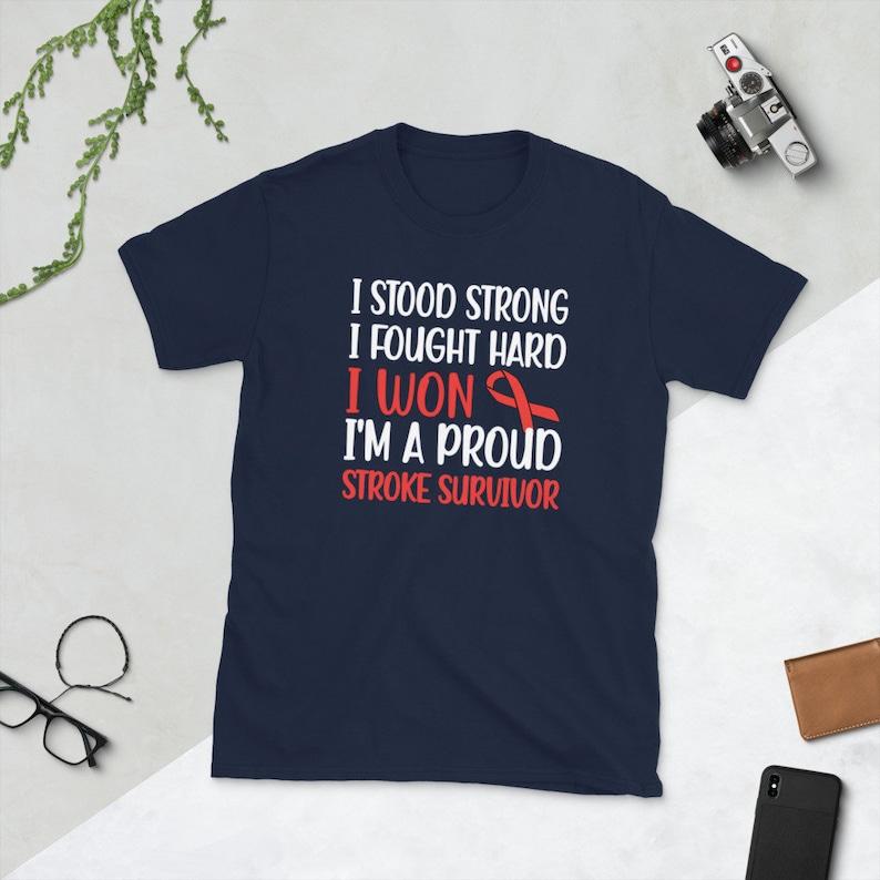 new style Stroke Awareness Month Red Ribbon Warrior letters printed Tshirt tops Adult Unisex Allmatch shirt shor TShirt