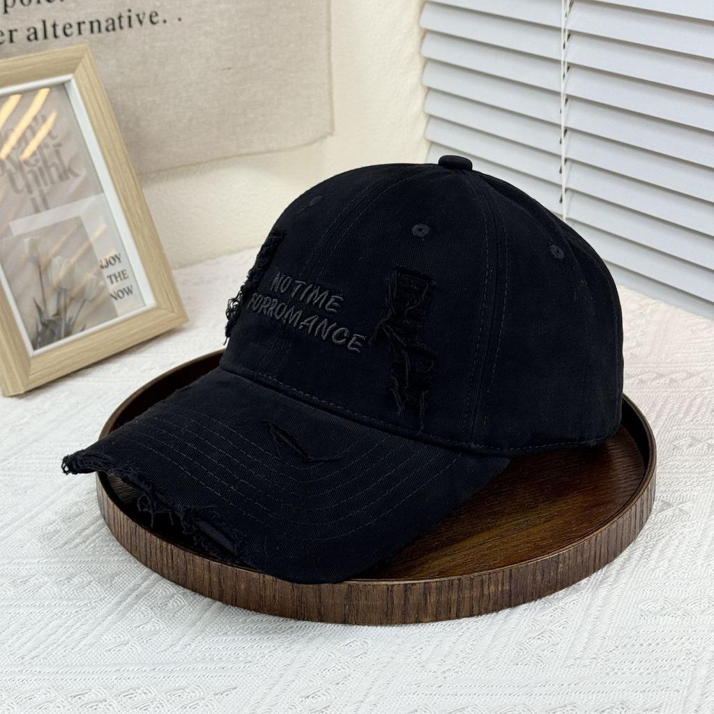 New deepened big head circumference pure cotton washed baseball cap embroidered versatile casual style peaked big eaves