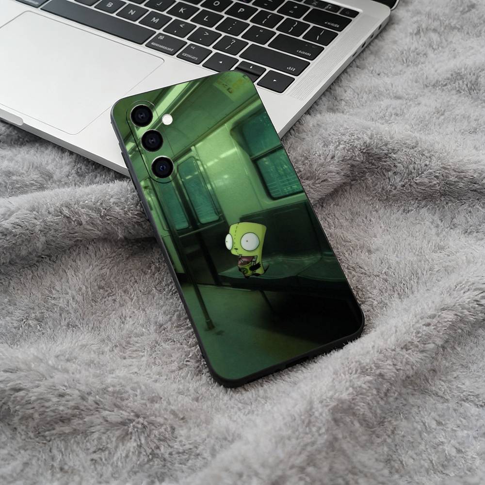 Cartoon Invader Zim Gir Black Soft Silicone Phone Case for Samsung Galaxy A73, A71, A72, A70, A53, A52, A51
