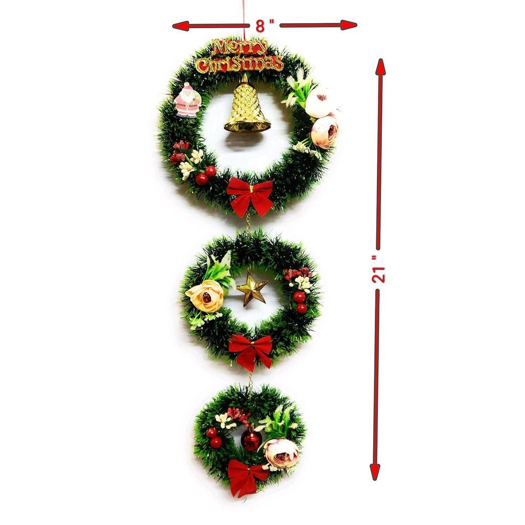Designer Christmas Wreath - (Green, Length21Inch, Width 8Inch)
