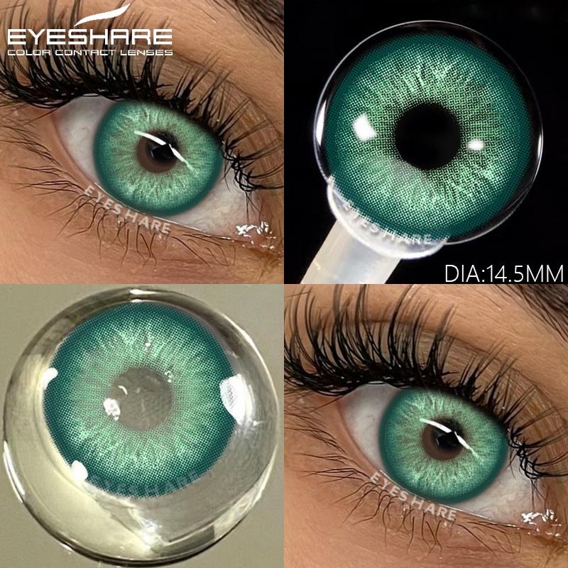 1 Pair Blue Color Contact Lenses Colored Lenses for Eye Beauty Makeup Gray Pupils Lens Yearly Cosmetic Green Contacts
