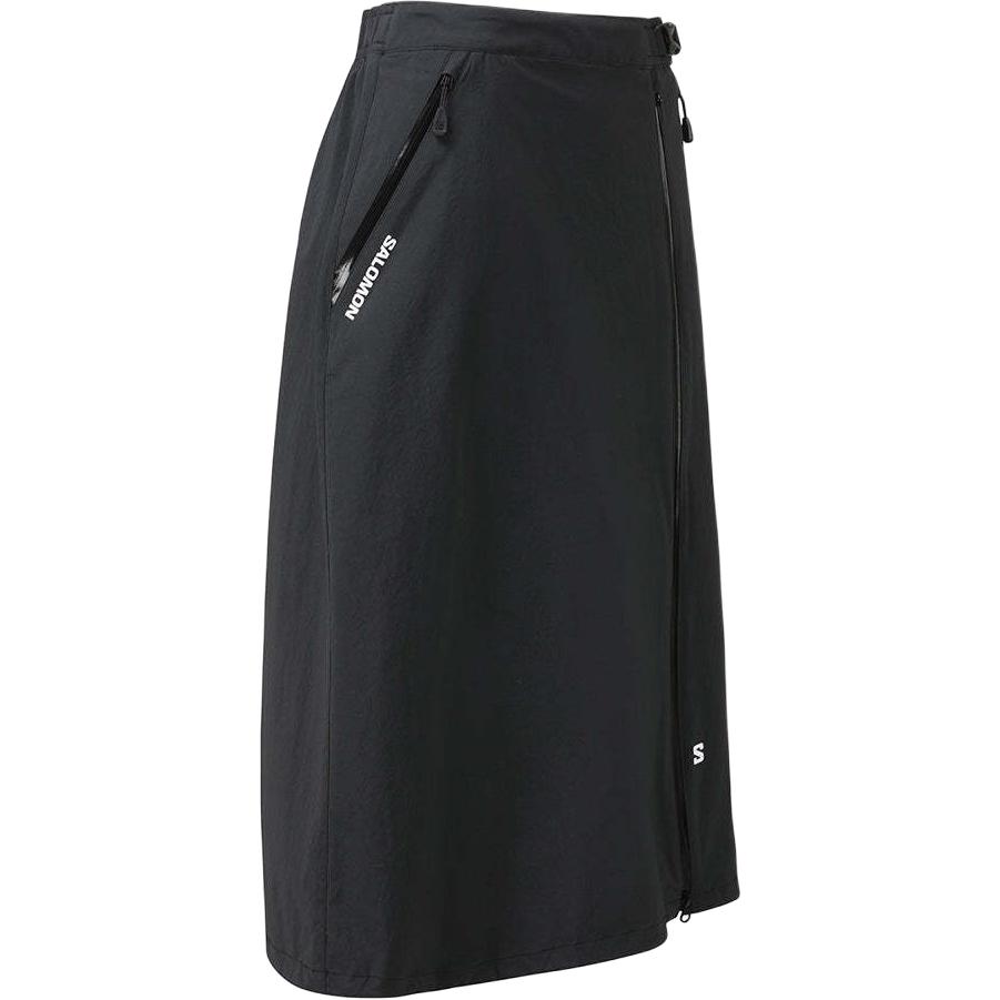 SALOMON Slate Rock Series Solid Color Zipper Mid Waist Midi Casual Skirt Women Skirts Black C28184