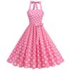 Hot Sale Summer Cool Sexy Neck Wrap Chest Polka Dot Printed Retro Pendulum Dress