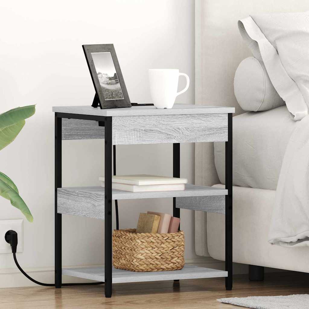 Nightstand Grey Sonoma 41 x 31 x 51 cm Engineered Wood