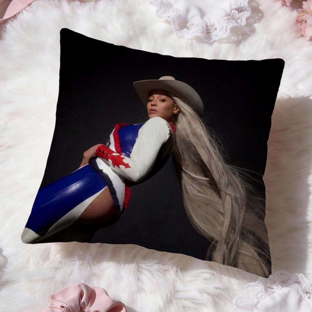 Singer B-Beyonce Cowboy Cushion Cover Premium Comfort Reversible Pillow Cove -Two In One Design for Any Room & Car Interior