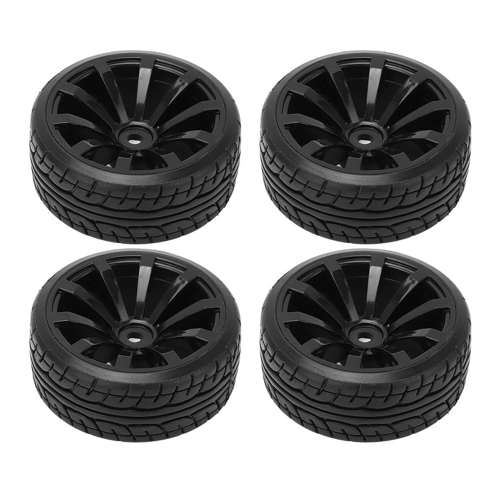 4PCS 1 10 Drift Car Tires Hard Tyre for Tamiya TT02 On Road Drifting Car RC Rubber Tires and Wheels Set Black