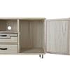 Buffet bas - 120 x 41 x 65 cm - Métal et bois de paulownia - Design loft - 2 tiroirs