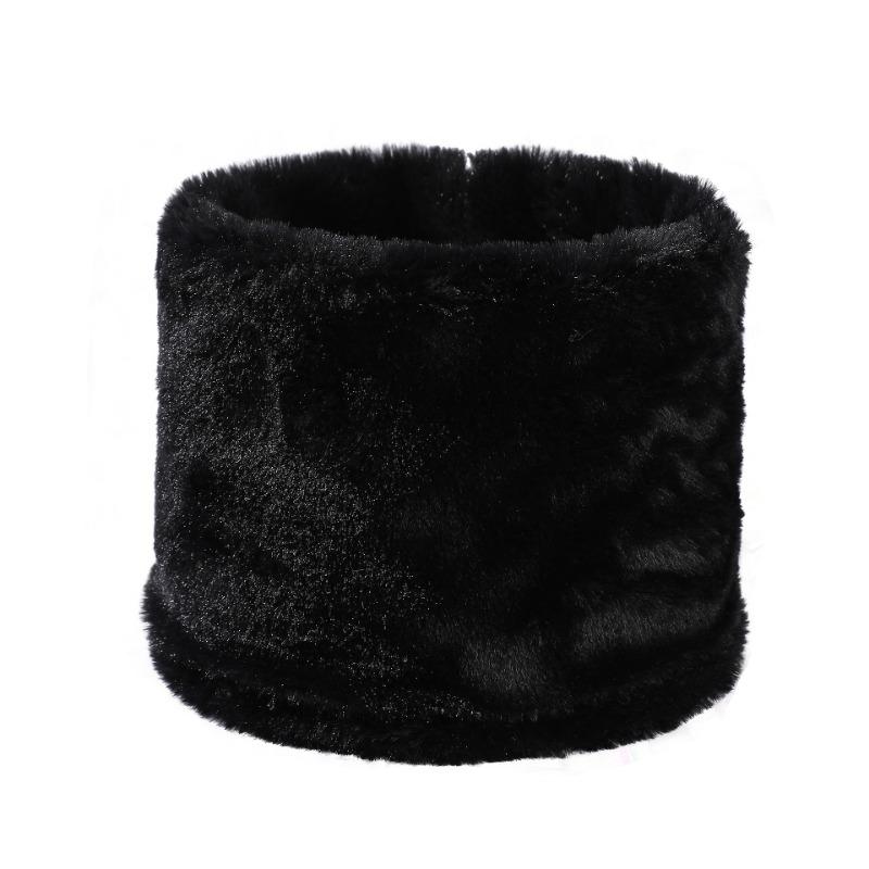 Autumn and Winter Velvet Thickened Single-ring Sleeve Elastic Scarf Men and Women Versatile Solid Color Windproof Neck Scarf