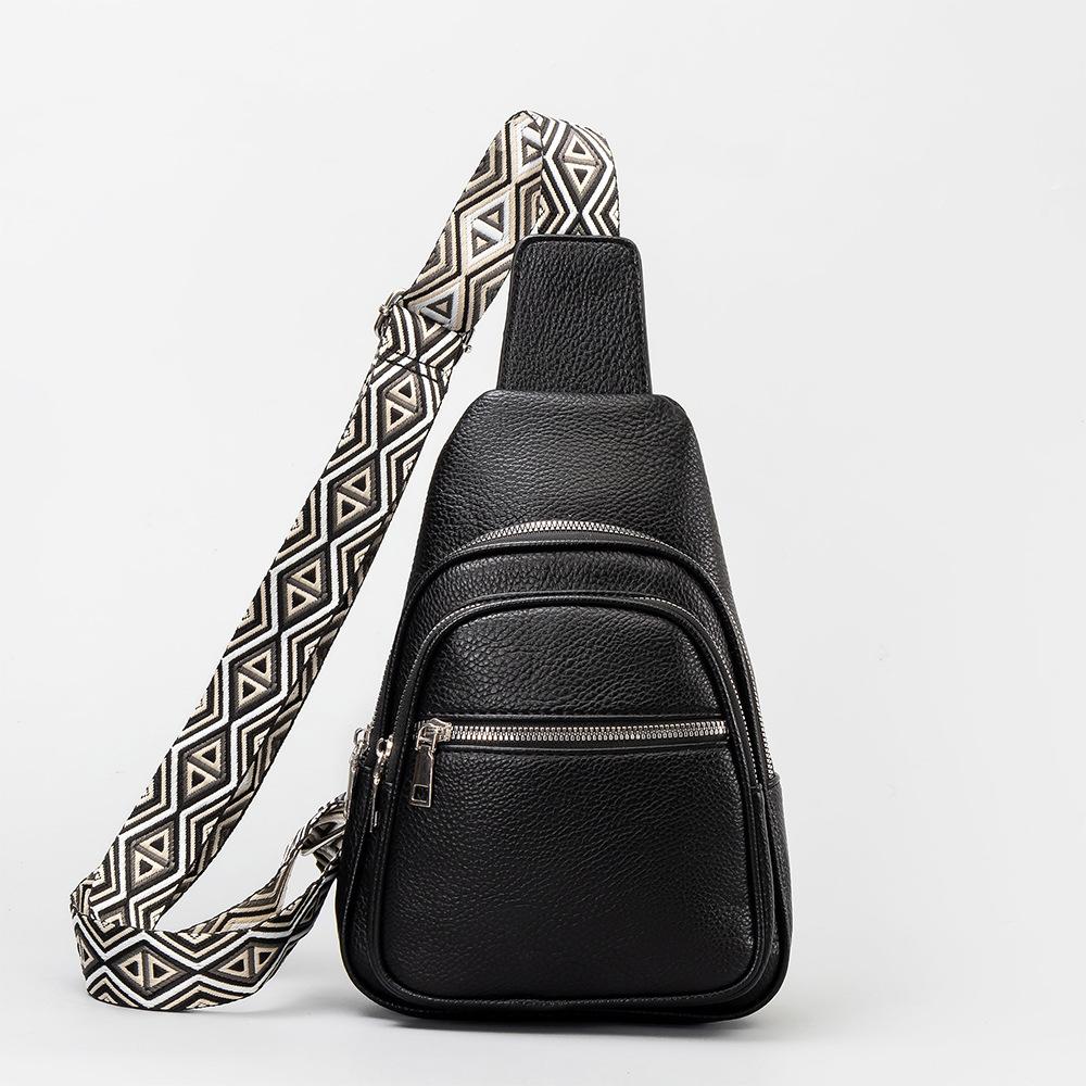 Multifunctional Travel Chest Bag Women's Fashion Zipper Handbags Trend Pu Leather Shoulder Bag Casual Soild Color Messenger Bags