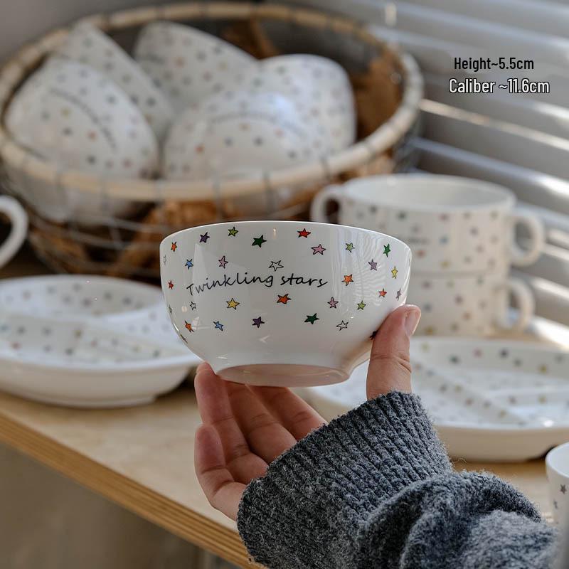Ins Style Star Series Ceramic Bowl: Stylish Salad, Fruit, and Dessert Bowl