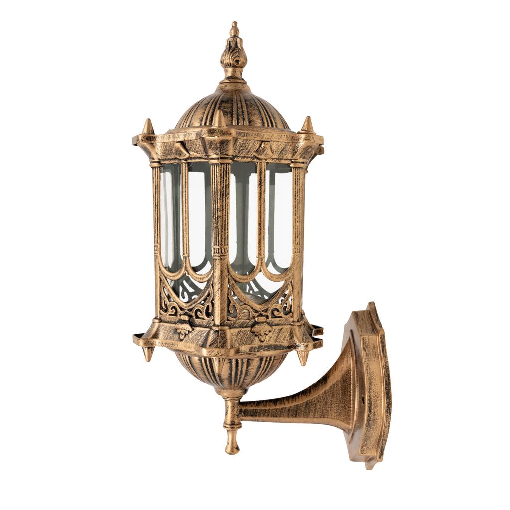 Vintage Retro Wall Lamp Exterior Wall Mount Light Fixture, Antique Brass Lanterns Glass Sconce for Garden Porch Walkway Sconce