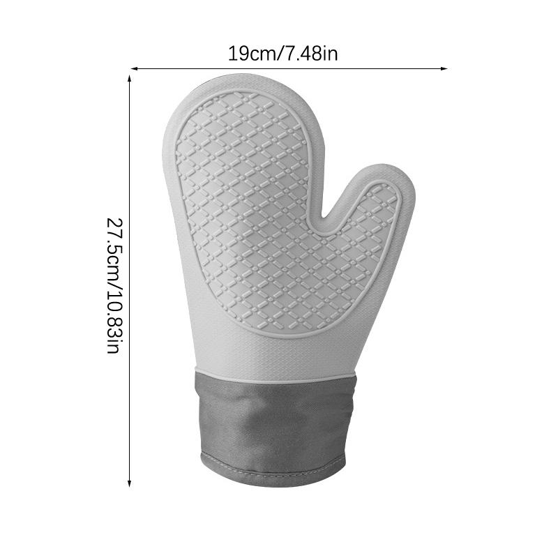 1PCS Oven Gloves Silicone Gloves High Temperature Resistant Anti-burn And Non-slip Kitchen Microwave Baking Dessert Tools