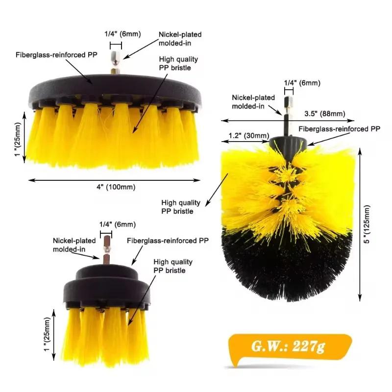 Electric Cleaning Brush Drill Brush Head Set Floor Cleaning Brush Disc Brush Dust Removal Polishing Multifunctional Cleaning Set