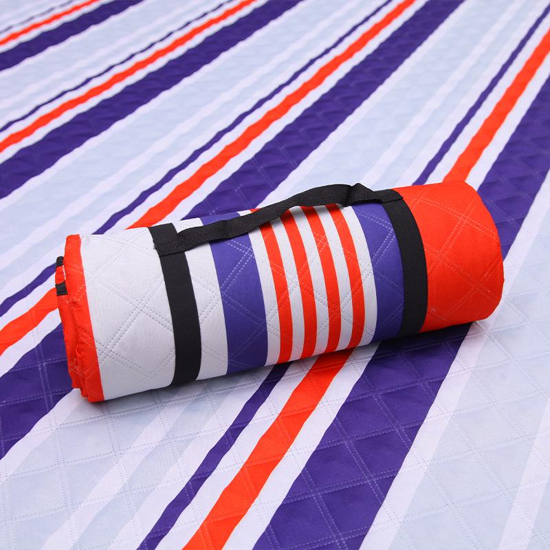 Waterproof Ultrasonic Thickened Outdoor Picnic Mat - Moisture-Proof, Portable, Machine Washable, Ideal for Camping and Lawn Use Gray Triangle