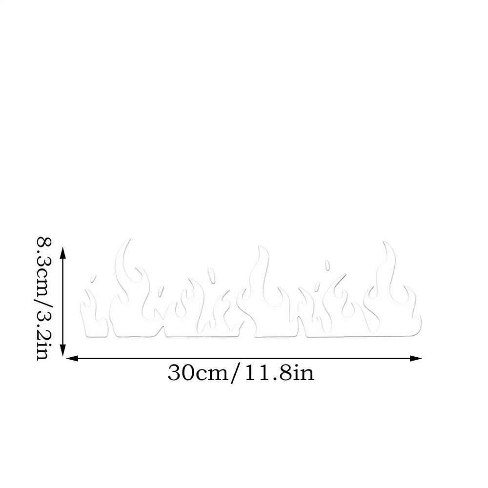 

30cm Flame Reflective Sticker for Car Flame Racing Sports Stripe Decal for Golf Cart Vinyl Waterproof Decal Decoration for Car B белый