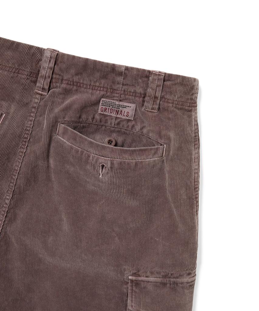 THISISNEVERTHAT Overdyed Corduroy Cargo Short Burgundy