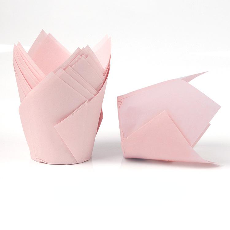 50pcs Newspaper Style Cupcake Muffin Liner Baking Oil Proof Cup Wedding Party Cassettes Tulip Muffin Cupcake Paper Cup Wrapper