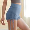 New Nude Yoga Shorts For Women, Pleated Drawstring Fitness Shorts For Outerwear, Anti Glare Running Sports Hot Pants For Women