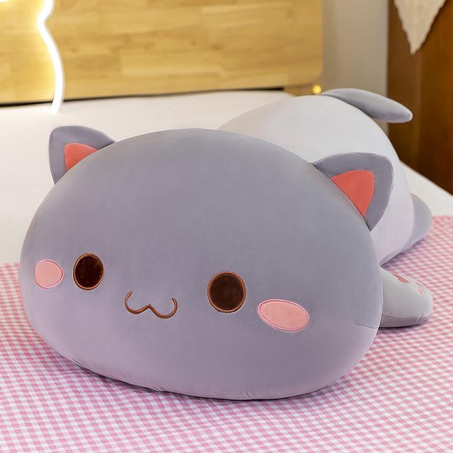 Mitao Kat Kawaii Pluche Speelgoed Schattig Dier Zacht Gevuld Kussen Koppel Perzik Kat Pluche Pop Cartoon Versieren Kinder Verjaardagscadeaus 40cm