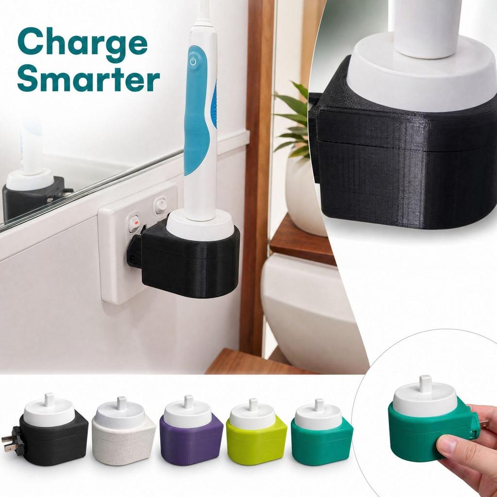 3D Printed Toothbrush Charger Holder Stand for Wireless Toothbrush Charging Base