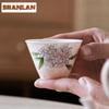 2pc/lot Hand Drawn Embroidered Ball Teacup Japanese Tea Bowl Cute Cup Tea-tasting Personal Cup Chazhan Master Cups Teaset 100ml