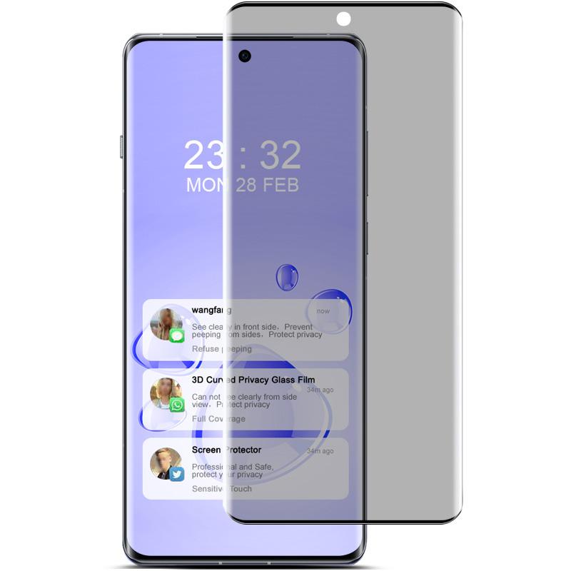IMAK For Oppo Find X7 Ultra Anti-Spy Screen Protector Curved Tempered Glass Film