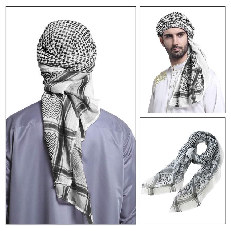 Desert Shemagh Scarf High Absorb Arab Headscarf Traditional Keffiyeh Bandana Adult Headwrap Arabian Scarf Head Covering