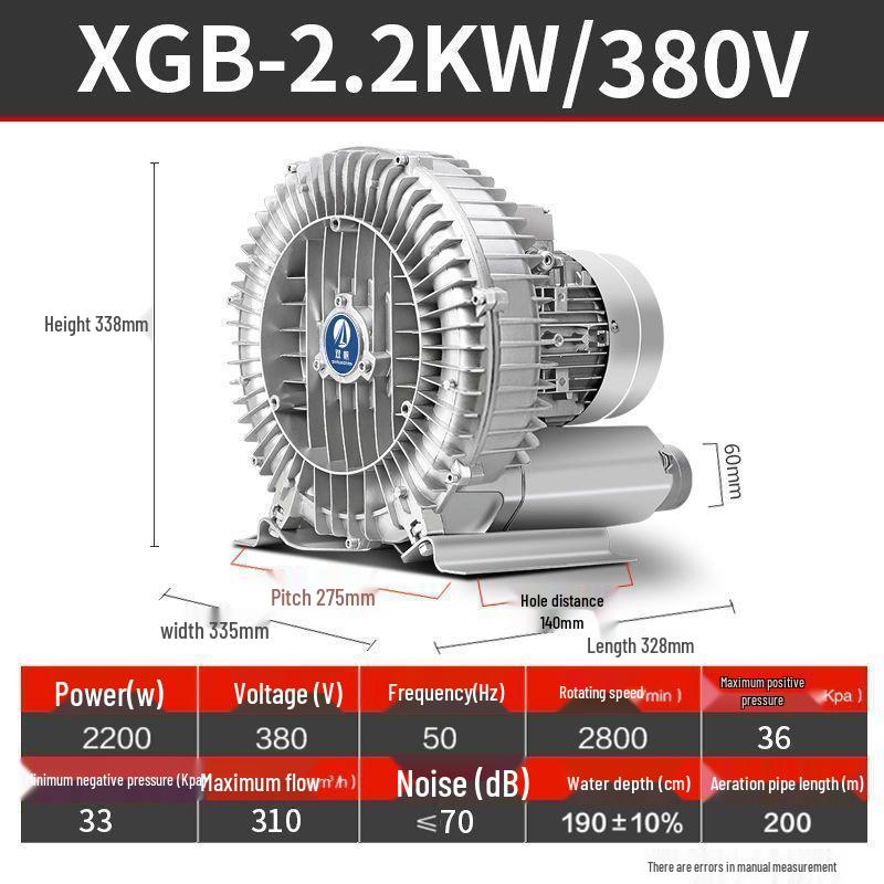 Industrial High-Power Vortex Blower Fan for Vacuum & Fish Pond Aeration