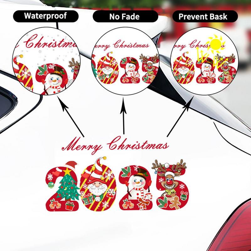 2025 Christmas Auto Decals Holiday Atmosphere Stylish Santa Claus Car Stickers Car Decorations Accessories For SUV RV Motorcycle
